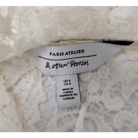 & Other Stories Relaxed Scalloped Ruffle Lace Blouse $128 - 6 - Picture 4 of 5